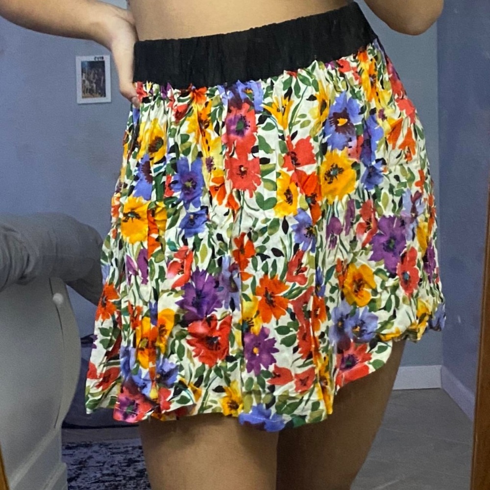 floral flowy skirt